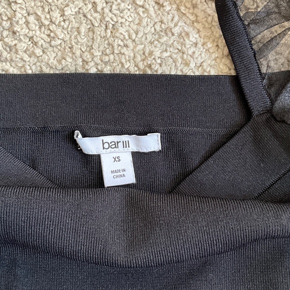 Bar III Black Top with Sheer Sleeves - Picture 4 of 5